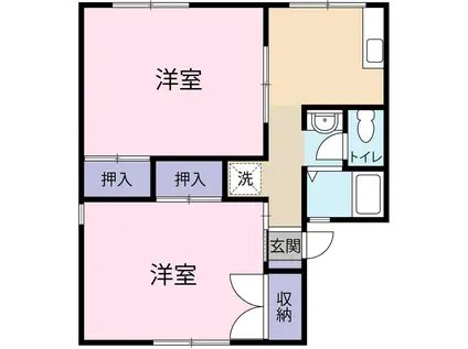 エクセル赤坂 A(2LDK/2階)の間取り写真