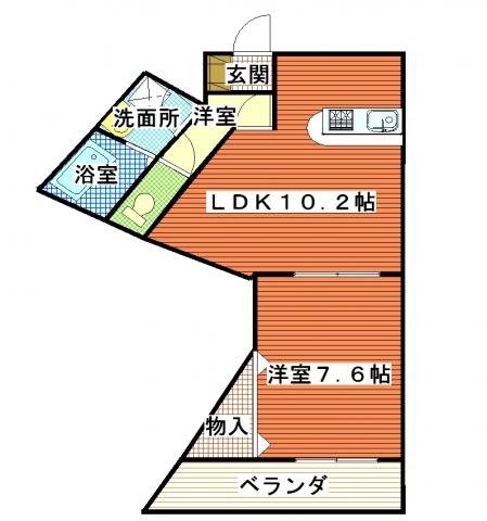リュミエールイースト(1LDK/3階)の間取り写真