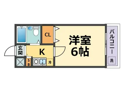 ジョイ甲子園(1K/3階)の間取り写真