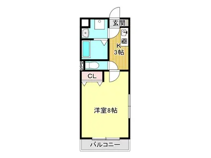 ARIIII(1K/4階)の間取り写真