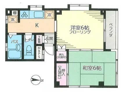高野ビル(2K/3階)の間取り写真