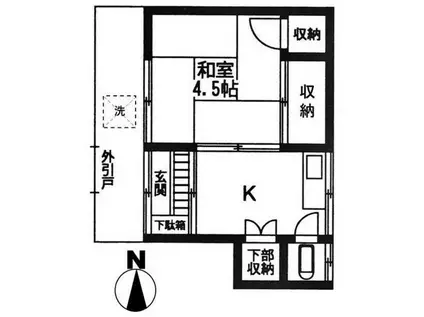 佐々木荘(1K/1階)の間取り写真