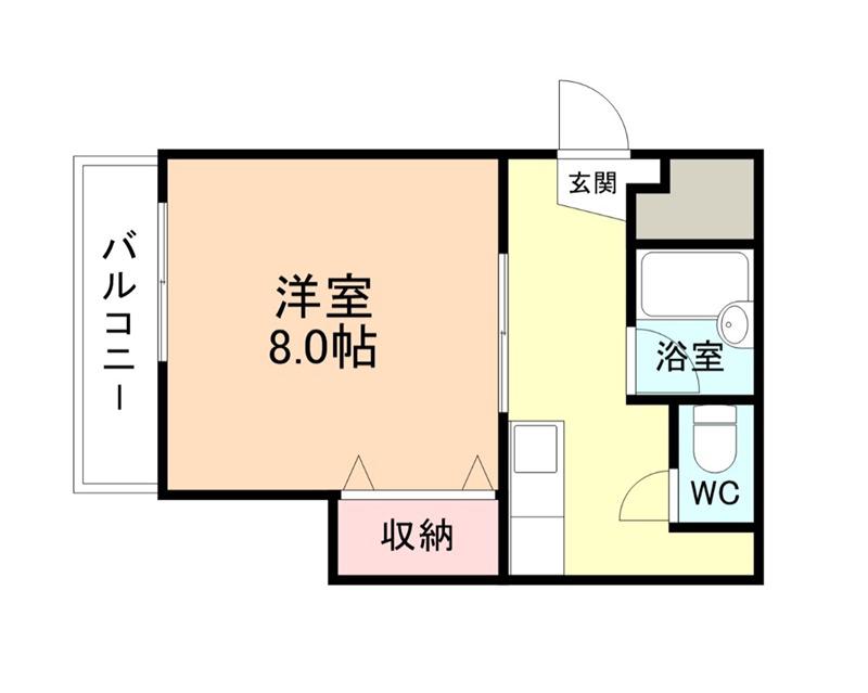 バジェット大町(1K/2階)の間取り写真