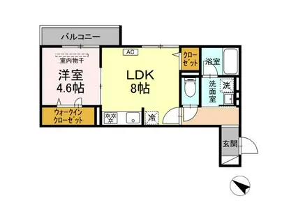 ディパイナ生麦(1LDK/2階)の間取り写真