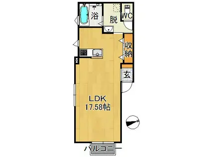 メゾン南川端町(ワンルーム/2階)の間取り写真