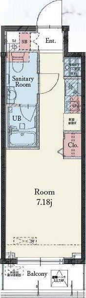 RESIDENCE IRUMA(ワンルーム/9階)の間取り写真