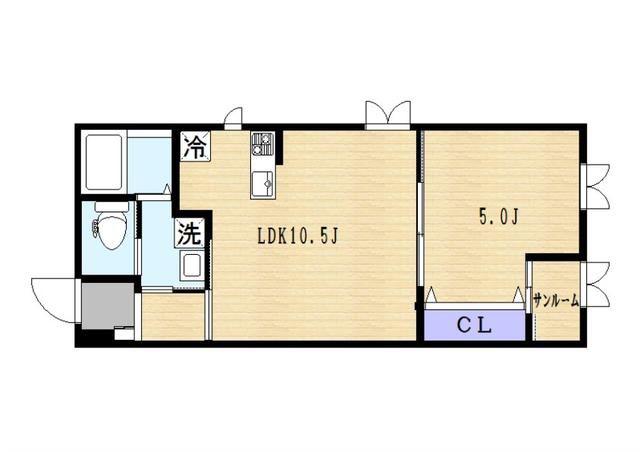 ラヴィエント綾瀬(1LDK/5階)の間取り写真