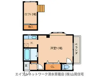 ヴィラ・グレイス(ワンルーム/3階)の間取り写真
