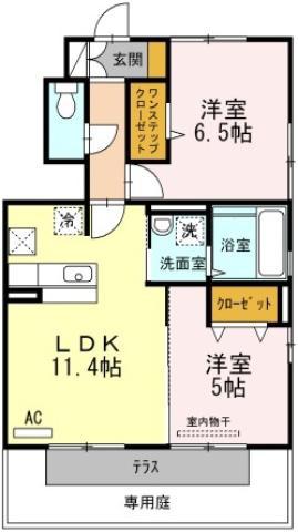 フルラージュ(2LDK/1階)の間取り写真