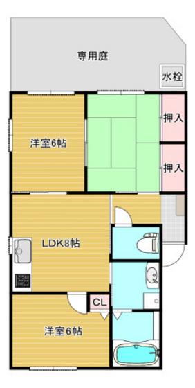 ダンク中山(3LDK/1階)の間取り写真