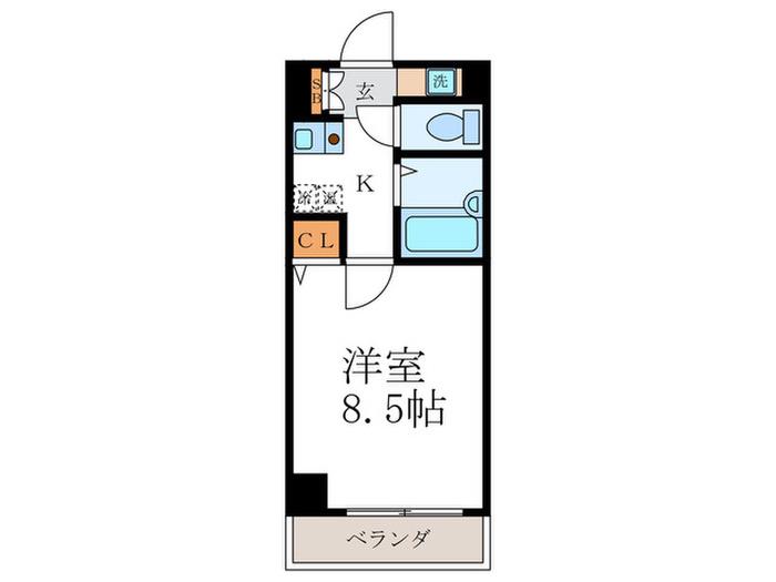 SUN VISTA四条(1K/8階)の間取り写真
