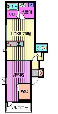 浦和区仲町4丁目MS(1LDK/2階)の間取り写真