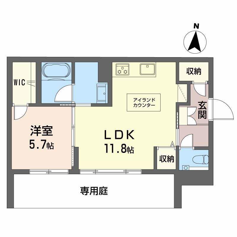 プレシャスレジデンス丸の内(1LDK/1階)の間取り写真