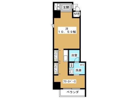 N.S.ZEAL泉(ワンルーム/3階)の間取り写真
