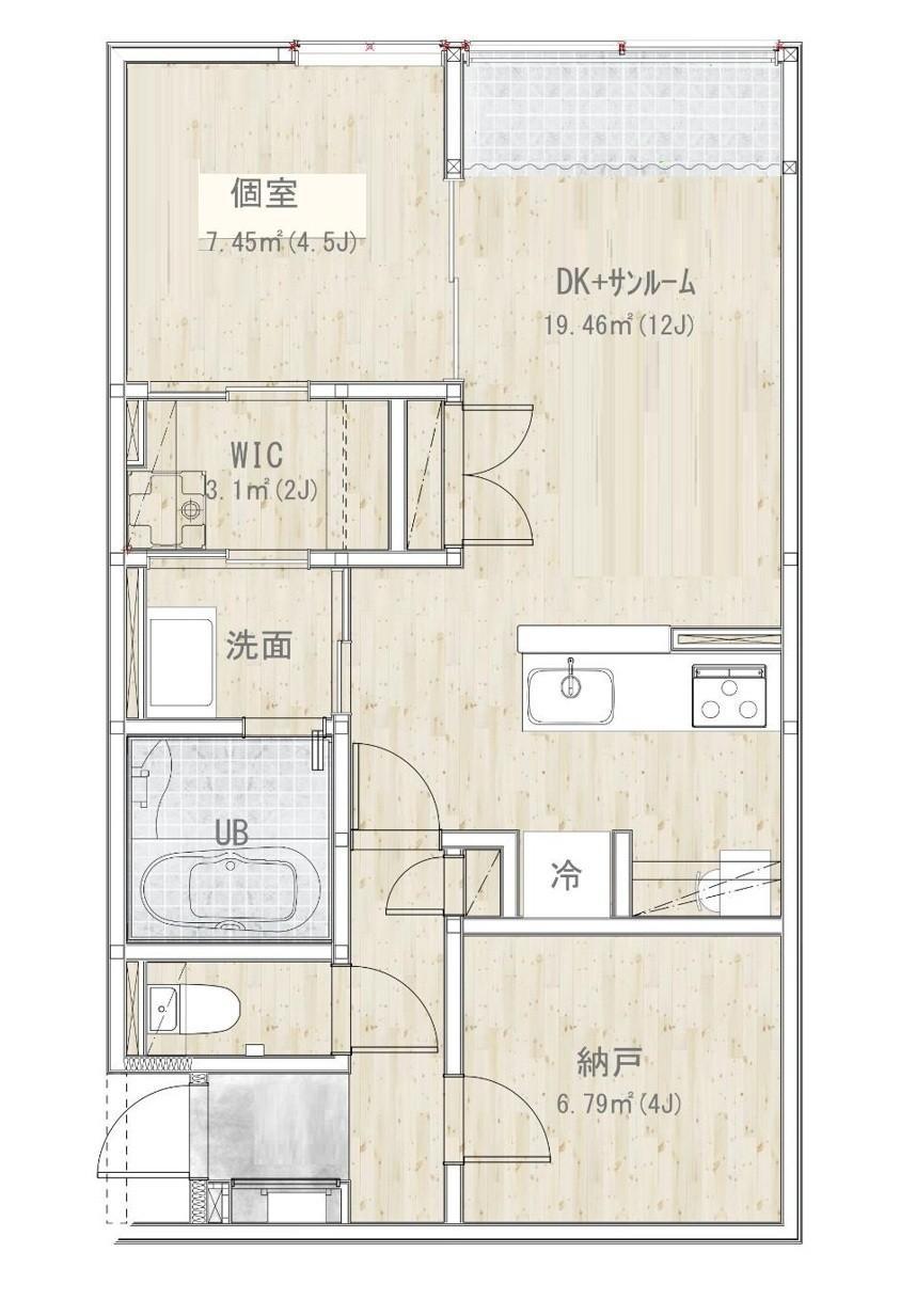 ラ・メゾン川崎(2LDK/1階)の間取り写真