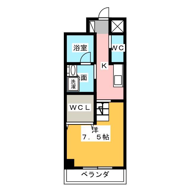天王町コンフォート(1K/5階)の間取り写真