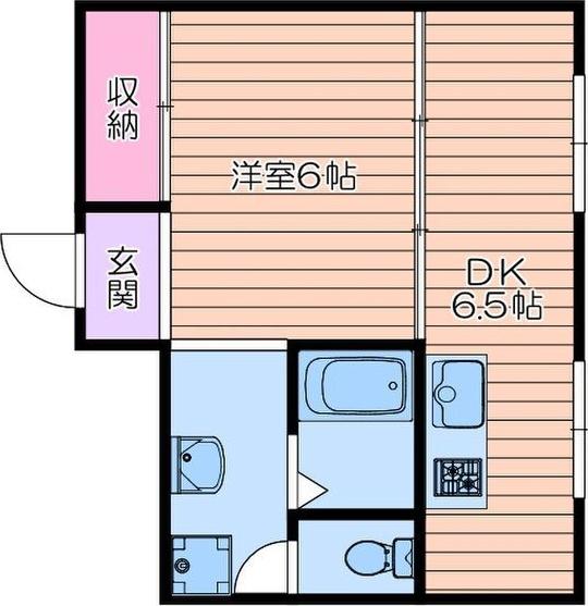 ペディハイツ塚口(1DK/1階)の間取り写真