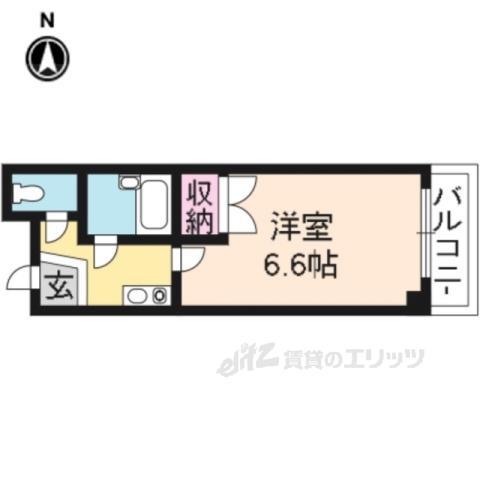 ベルクレストおくだ(1K/4階)の間取り写真