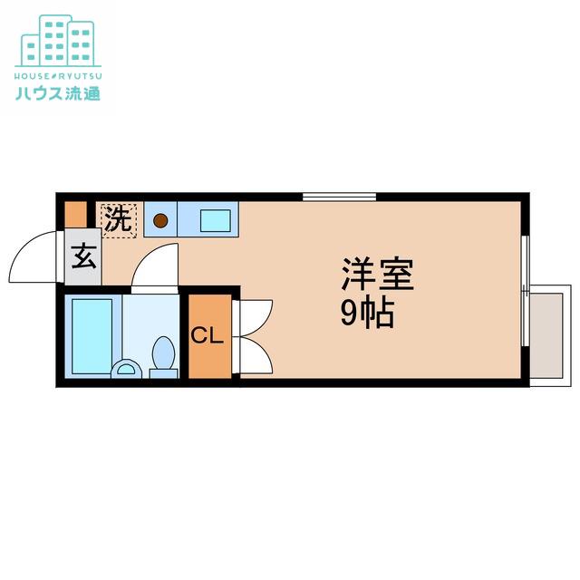フリーダム本原(ワンルーム/3階)の間取り写真