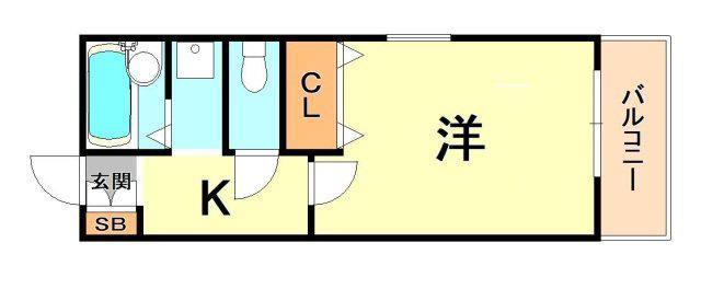 森のハイツ壱番館(1K/1階)の間取り写真