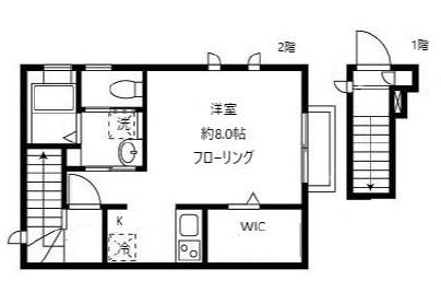 ロサ・テラス(1K/2階)の間取り写真