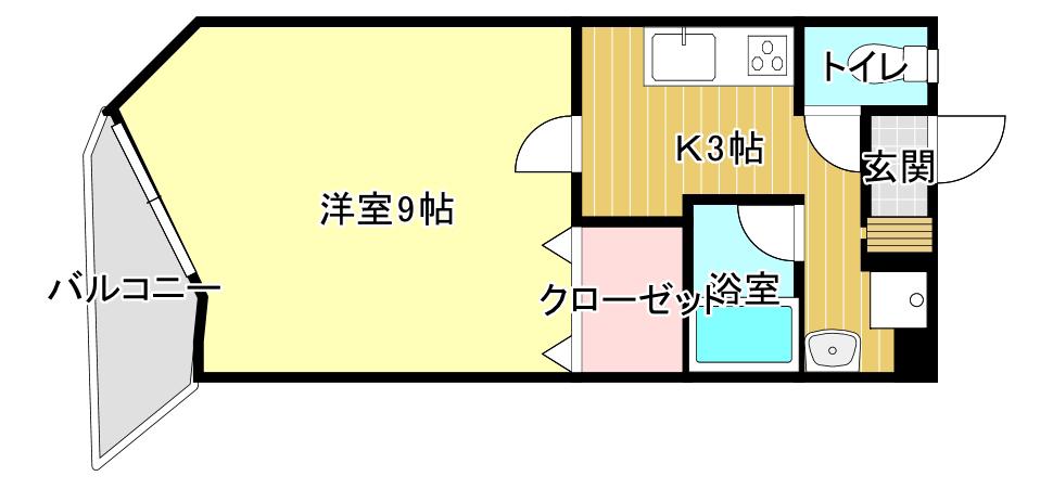 エスポワール木元(1K/5階)の間取り写真