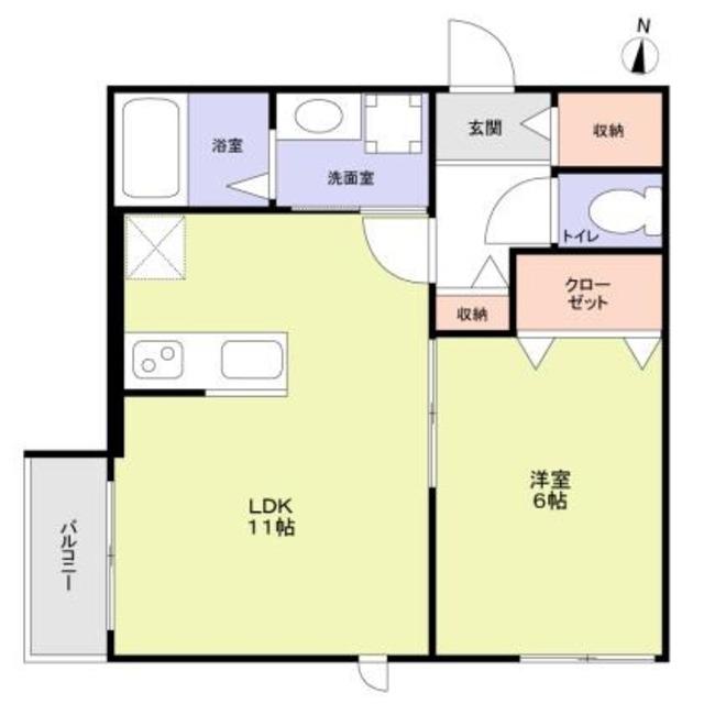 世田谷区松原2丁目計画 南棟(1LDK/2階)の間取り写真