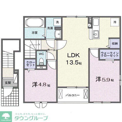グラン ヴェール(2LDK/2階)の間取り写真