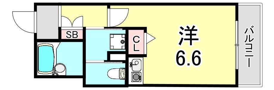シェモア板宿(ワンルーム/2階)の間取り写真