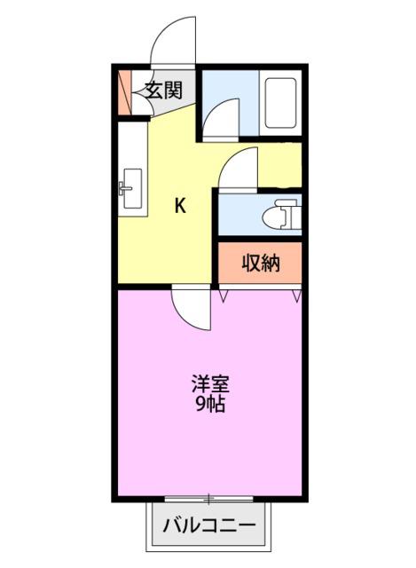 コーポサウスタウン(1K/1階)の間取り写真