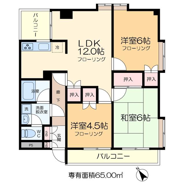 向島ホームズ(3LDK/2階)の間取り写真