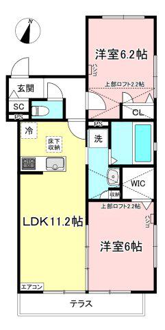 ラフィーネ(2LDK/1階)の間取り写真