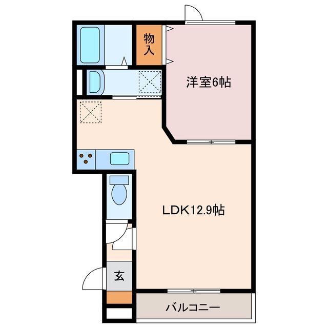 BELLA CASAIII(1LDK/1階)の間取り写真