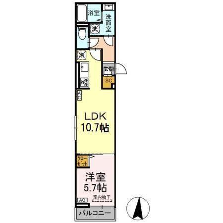 セレスティア小茂根(1LDK/2階)の間取り写真