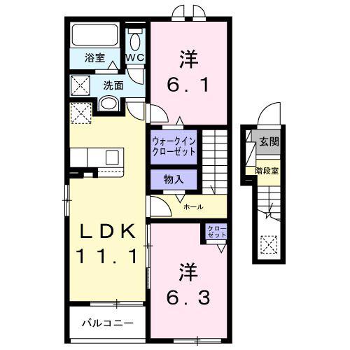 シーライト藤(2LDK/2階)の間取り写真