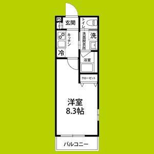FELIZ COURT日根野(1K/1階)の間取り写真