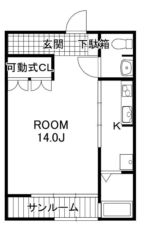 アラモード(1K/2階)の間取り写真