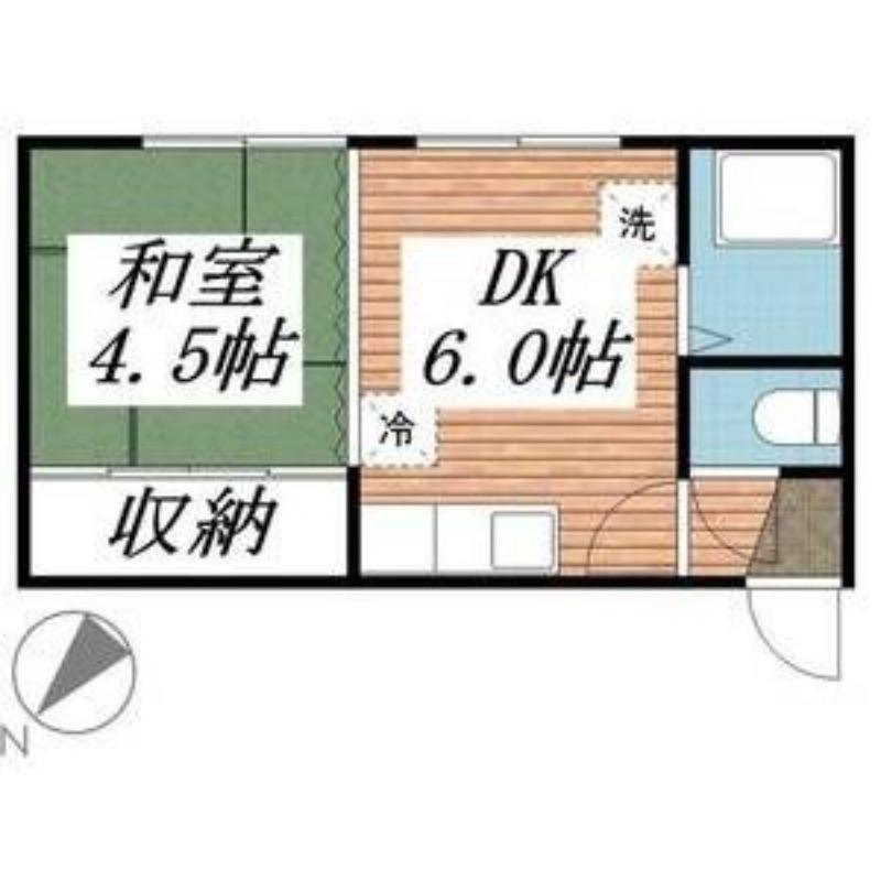 パールいまいマンション(1DK/1階)の間取り写真