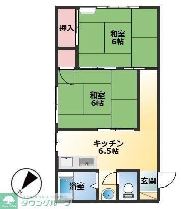 春のつぼみとなごみメゾン(2DK/1階)の間取り写真