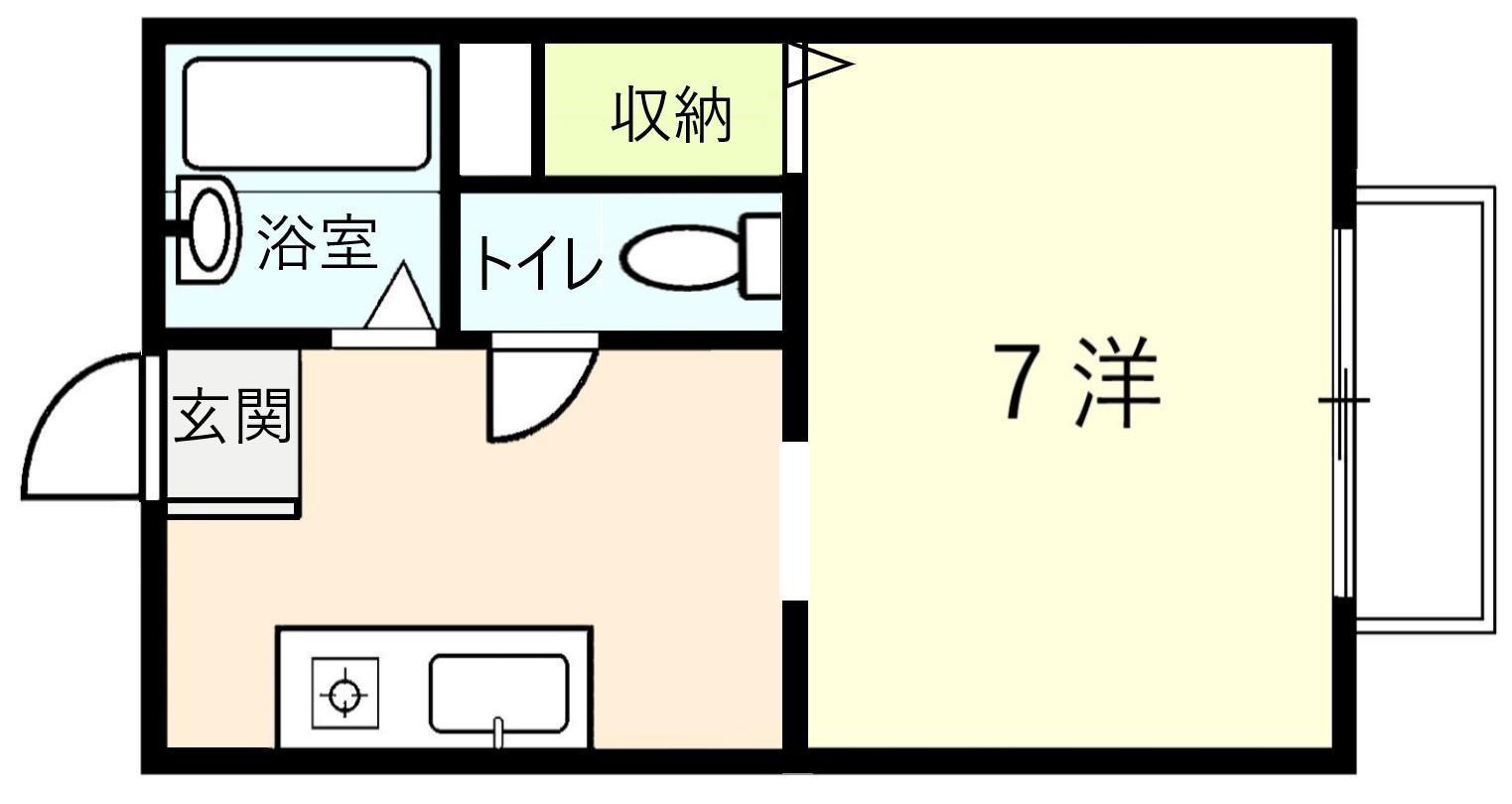 SKT壱番館(1K/1階)の間取り写真