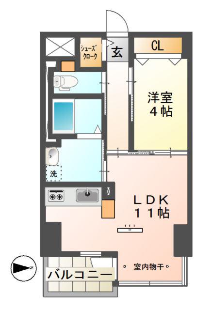 CONFORTO紺屋町(1LDK/5階)の間取り写真