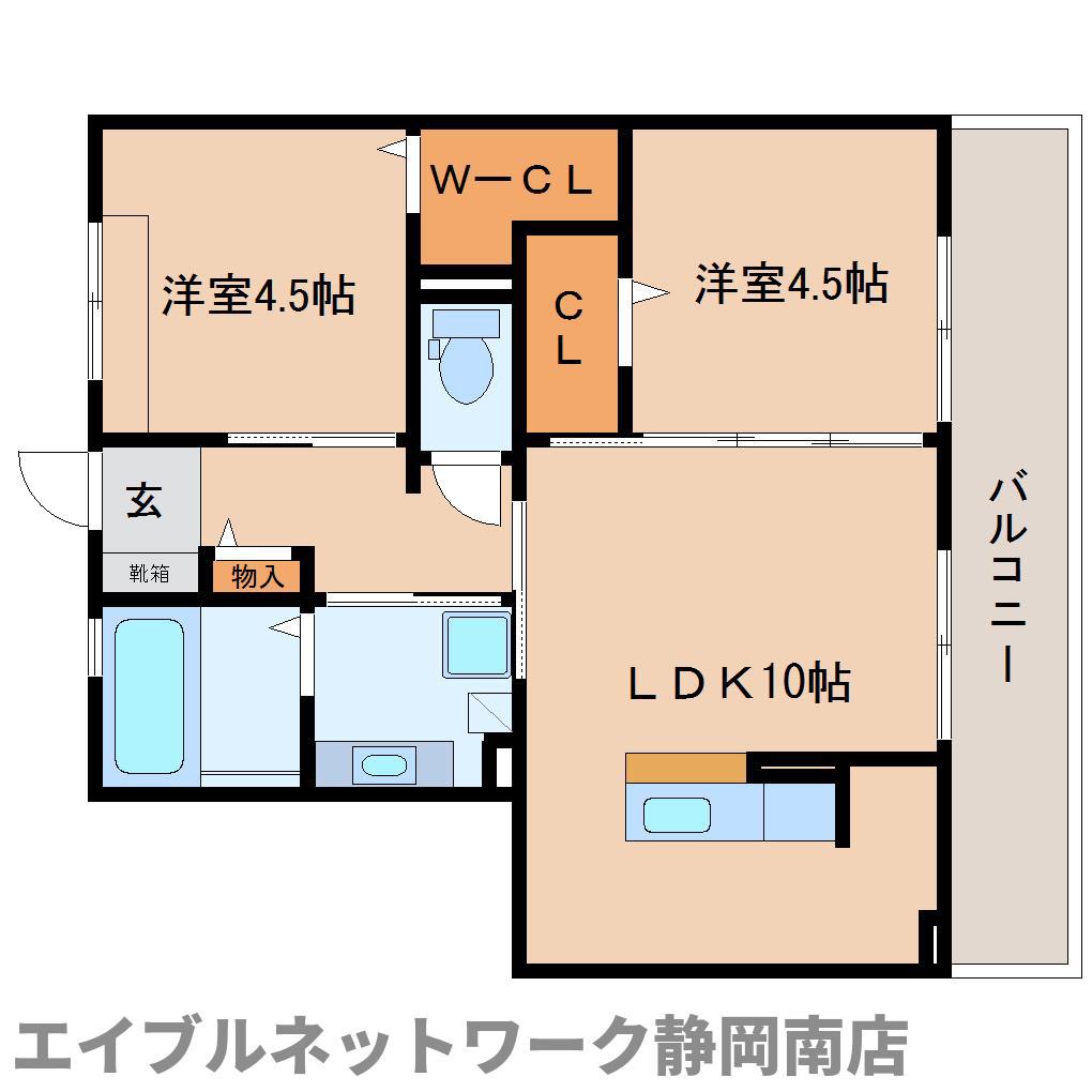 リヴェール(2LDK/2階)の間取り写真
