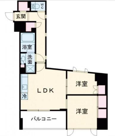 BRILLIA IST 墨田曳舟(2LDK/2階)の間取り写真