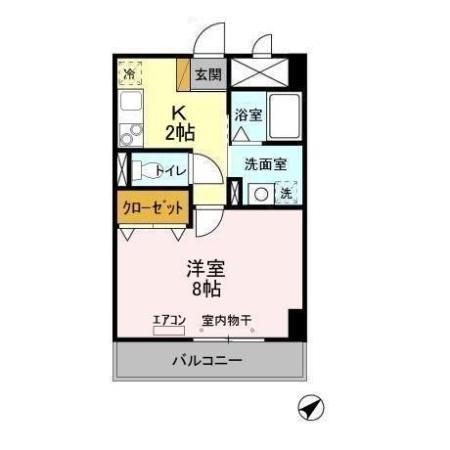 アルバ南柏(1K/3階)の間取り写真