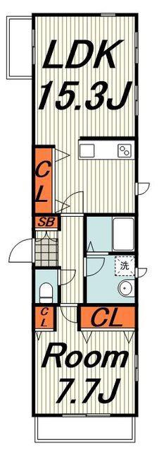エバーグリーン(1LDK/1階)の間取り写真