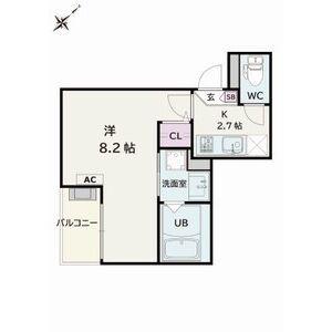 JACK MIKAWAANJOHIGASHII(1K/2階)の間取り写真