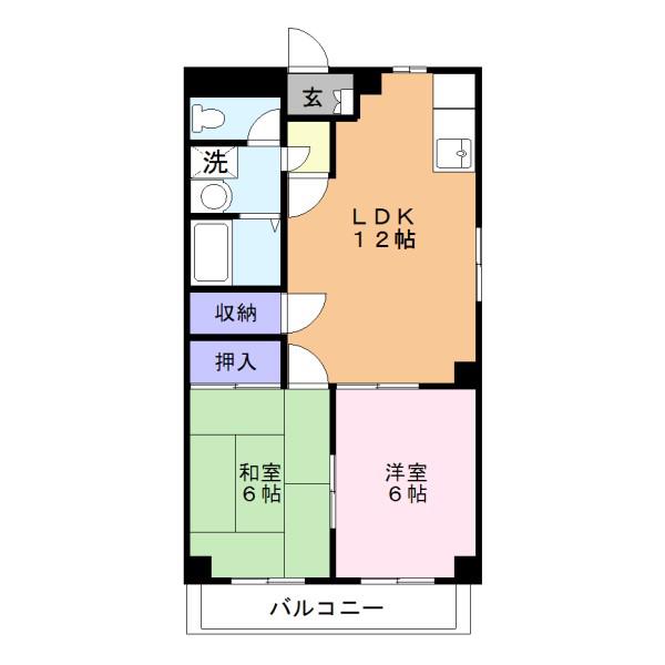 ITOHビルディング(2LDK/2階)の間取り写真