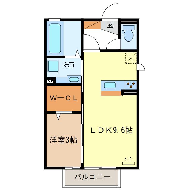 コーポ NC(1LDK/2階)の間取り写真