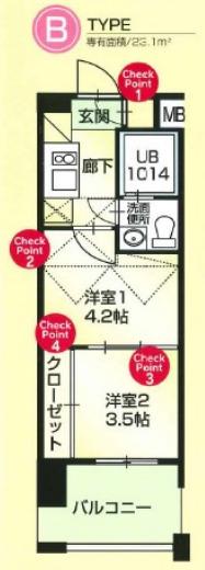 NO60 ORIENT BLD(2K/7階)の間取り写真