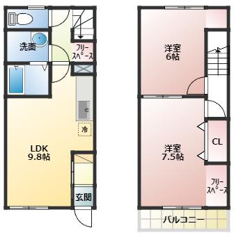 FOREST COURT M(2LDK/1階)の間取り写真